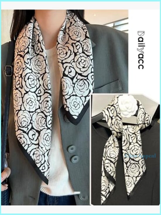 Lightweight Silk Satin Scarf 27.5x27.5in Polyester Head Neck Accessory - Picture 2 of 7